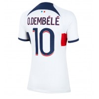 Fotballdrakt Dame Paris Saint-Germain Ousmane Dembele #10 Bortedrakt 2023-24 Kortermet